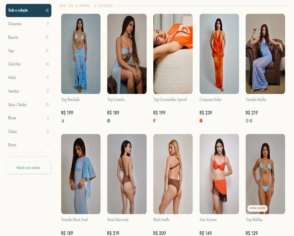 Catálogo digital da Verano com a coleção Mar, Sol & Aperol