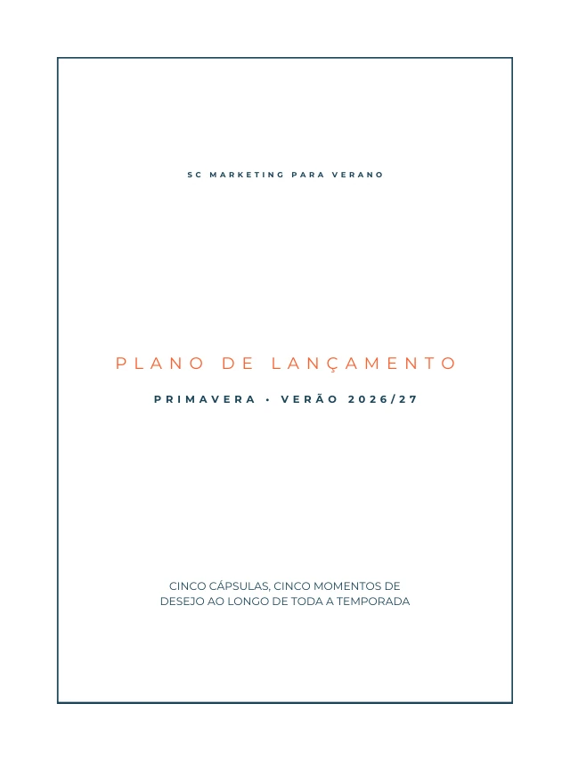 Cinco cápsulas, um verão inteiro: página 1 do planejamento, Capa