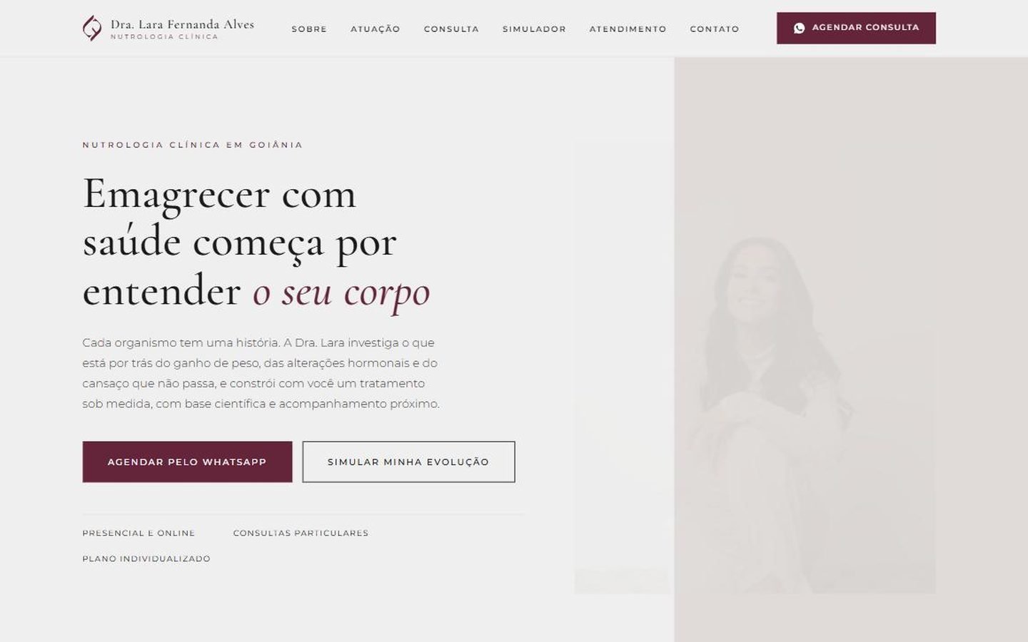 Home do site da Dra. Lara Fernanda Alves